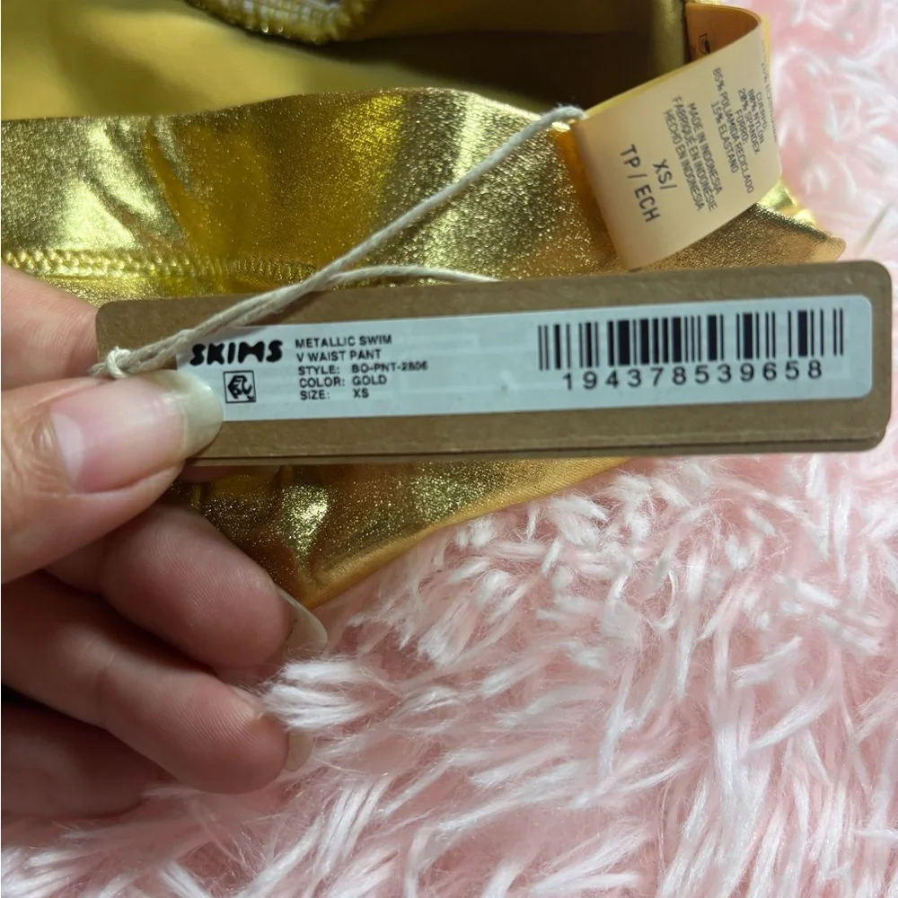 SKIMS Gold Metallic Swim Pants